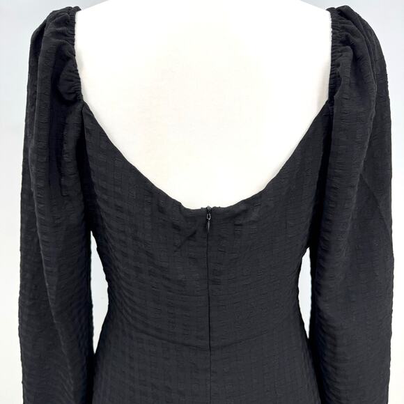 Lulus Milkmaid Babydoll Dress M Black Tie Neck Y2K Long Sleeve Renaissance Fairy - Picture 6 of 8